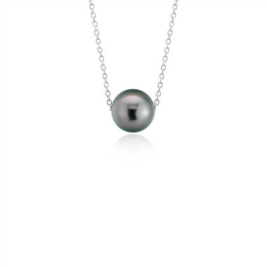 "Tahitian Cultured Pearl Floating Pendant in 14k White Gold (8-9mm) "