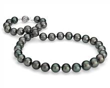 Tahitian Cultured Pearl Strand Necklace In 18k White Gold (10.0-12.5mm) | Blue Nile