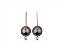 Tahitian Pearl With Diamond Drop Earrings In 14k Rose Gold (8-8.5mm) | Blue Nile