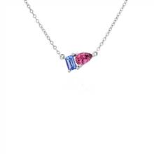 Tanzanite and Pink Tourmaline Two Stone Pendant in 14k White Gold | Blue Nile