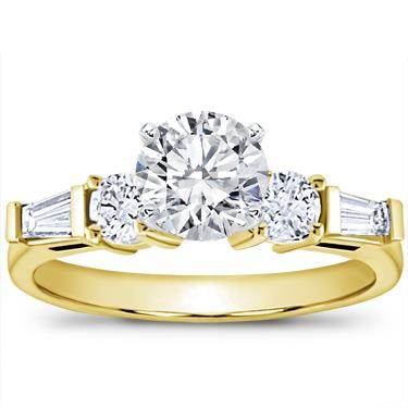 Tapered Baguette and Round Diamond Setting