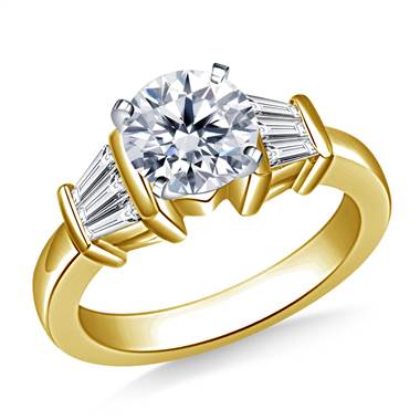 Tapered Baguette Diamond Engagement Ring in 18K Yellow Gold (1/2 cttw.)