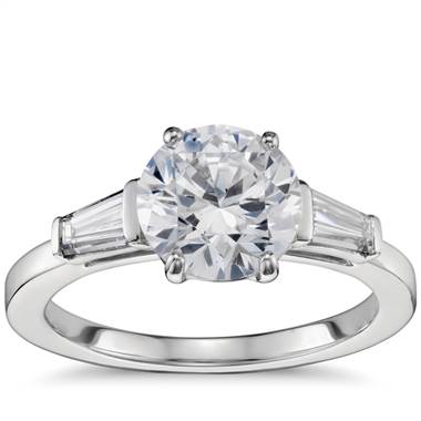 Tapered Baguette Diamond Engagement Ring in Platinum