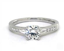 Tapered Baguette Princess Channel Engagement Ring in 14K White Gold 2.70mm Width Band (Setting Price) | James Allen