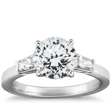 Tapered Brilliant Baguette Diamond Engagement Ring in Platinum(1/2 ct. tw.)