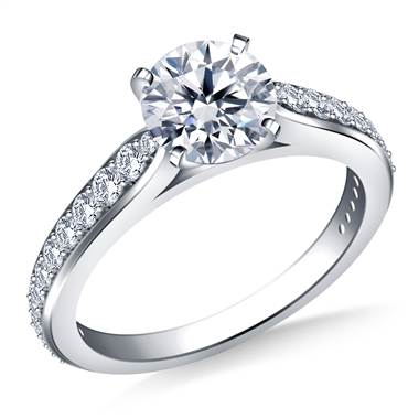 Tapered Cathedral Diamond Ring in 14K White Gold (1/3 cttw.)