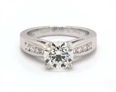 Tapered Channel-Set Classic Engagement Ring in 4mm 14K White Gold (Setting Price)