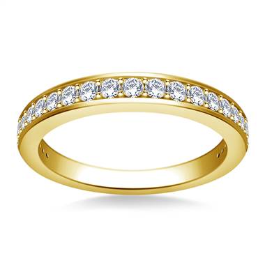 Tapered Pave Set Diamond Band in 14K Yellow Gold (3/8 cttw.)