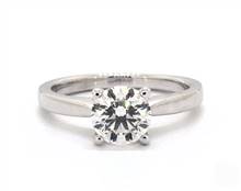 Tapered Solitaire Pave-Accented Bridge Engagement Ring in Platinum 2.30mm Width Band (Setting Price) | James Allen