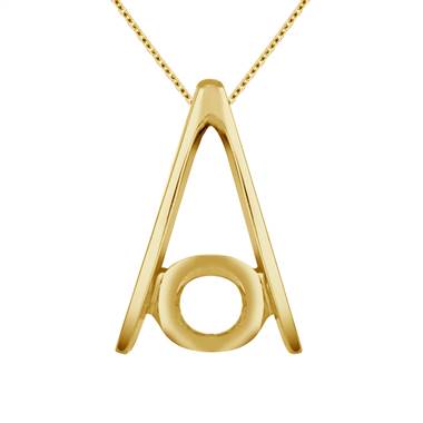 Tension-Set Diamond Solitaire Pendant in 14K Yellow Gold