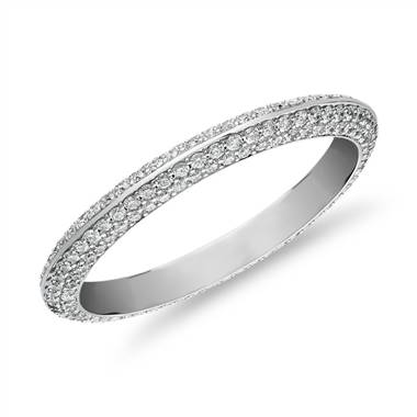The Gallery Collection™ Knife Edge Micropave Diamond Eternity Ring in Platinum (3/4 ct. tw.)