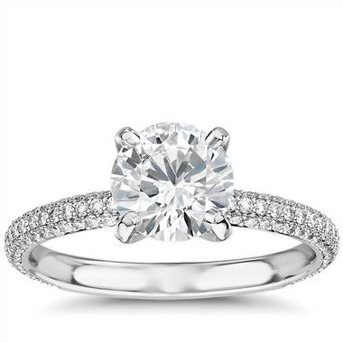 The Gallery Collection™ Rolled Micropave Diamond Engagement Ring in Platinum (3/8 ct. tw.)