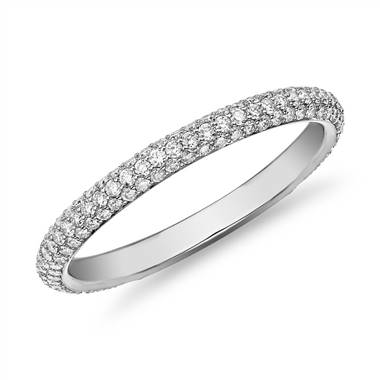 The Gallery Collection™ Rolled Pave Diamond Eternity Ring in Platinum (5/8 ct. tw.)