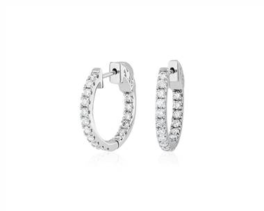 The Perfect Diamond Hoops In 14k White Gold (1 ct. tw.)