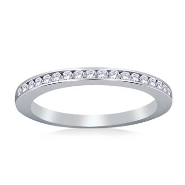 Thin Channel Set Diamond Band in 14K White Gold  (1/6 cttw.)