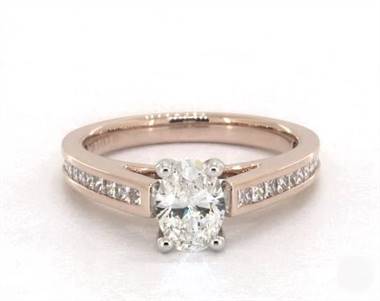 Thin Princess-Channel .6ctw Engagement Ring in 14K Rose Gold 2.50mm Width Band (Setting Price)