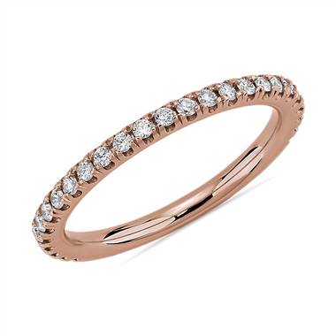 Three Quarter Pave Diamond Wedding Ring in 14k Rose Gold (1/4 ct. tw.)