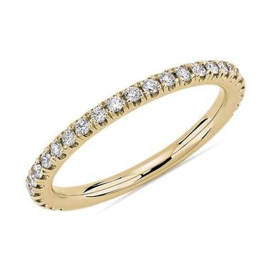 Three Quarter Pave Diamond Wedding Ring in 14k Yellow Gold (1/4 ct. tw.)