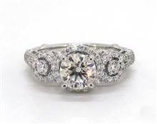Three Stone Decorative Engagement Ring in Platinum 5.70mm Width Band (Setting Price) | James Allen