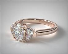 Three Stone Half Moon Diamond Engagement Ring in 14K Rose Gold 2.00mm Width Band (Setting Price) | James Allen