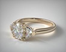 Three Stone Half Moon Diamond Engagement Ring in 18K Yellow Gold 2.00mm Width Band (Setting Price) | James Allen