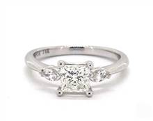 Three-Stone Marquise Diamond Engagement Ring in 14K White Gold 4mm Width Band (Setting Price) | James Allen