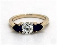 Three Stone Pear-Sapphire .8ctw Engagement Ring in 18K Yellow Gold 2.2mm Width Band (Setting Price) | James Allen