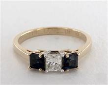 Three Stone Princess-Sapphire .9ctw Engagement Ring in 14K Yellow Gold 2.2mm Width Band (Setting Price) | James Allen
