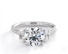 Three-Stone Trellis Half Moon Engagement Ring in Platinum 2.20mm Width Band (Setting Price) | James Allen