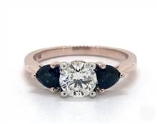 Three Stone Trillion Shaped Sapphire Engagement Ring in 14K Rose Gold 2.2mm Width Band (Setting Price) | James Allen