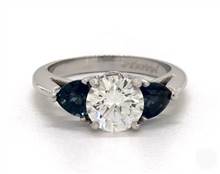 Three Stone Trillion Shaped Sapphire Engagement Ring in 14K White Gold 2.2mm Width Band (Setting Price) | James Allen