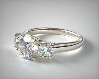 Three Stone Wire Basket .50ctw Engagement Ring in 18K White Gold 4mm Width Band Setting Price James Allen 54313