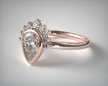 Tiara Crown Bezel-Pear Engagement Ring in 14K Rose Gold 2.00mm Width Band (Setting Price) | James Allen