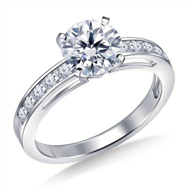 Timeless Channel Set Round Diamond Engagement Ring in 14K White Gold (1/5 cttw.)