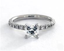 Timeless French Pave .32ctw Engagement Ring in 14K White Gold 2.10mm Width Band (Setting Price) | James Allen