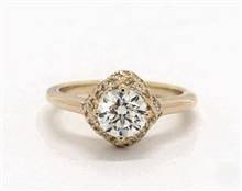 Timeless Infinity Milgrain Halo Engagement Ring in 14K Yellow Gold 1.8mm Width Band (Setting Price) | James Allen