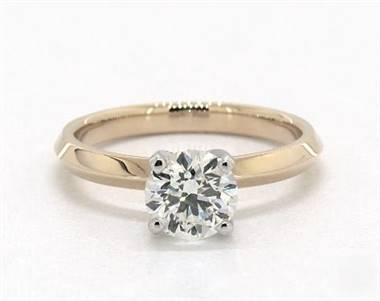 Timeless Knife Edge Solitaire Engagement Ring in 14K Yellow Gold 2.50mm Width Band (Setting Price)