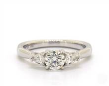 Timeless Pear Side Stone Engagement Ring in 14K White Gold 4mm Width Band (Setting Price) | James Allen