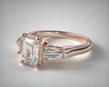 Timeless Three Stone Baguette Diamond Engagement Ring in 14K Rose Gold 2.00mm Width Band (Setting Price) | James Allen