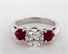 Timeless Three Stone Ruby .9ctw Engagement Ring in Platinum 2.20mm Width Band (Setting Price) | James Allen