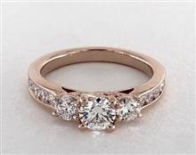 Tornado Basket 3-Stone Channel Engagement Ring in 14K Rose Gold 2.50mm Width Band (Setting Price) | James Allen