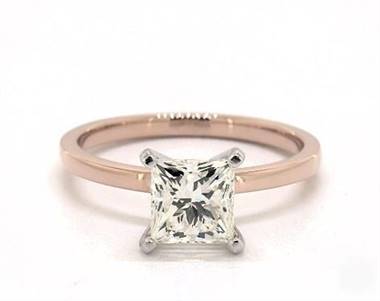 Traditional Comfort-Fit Solitaire Engagement Ring in 14K Rose Gold 2.00mm Width Band (Setting Price)