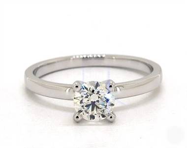Traditional Comfort-Fit Solitaire Engagement Ring in 14K White Gold 2.00mm Width Band (Setting Price)