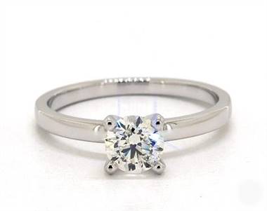 Traditional Comfort-Fit Solitaire Engagement Ring in Platinum 2.00mm Width Band (Setting Price)