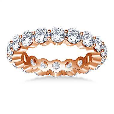 Traditional Prong Set Round Diamond Eternity Ring in 14K Rose Gold (2.64 - 2.94 cttw.)