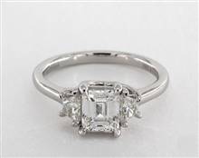 Trapezoid Diamond Three-Stone Engagement Ring in 14K White Gold 2.20mm Width Band (Setting Price) | James Allen