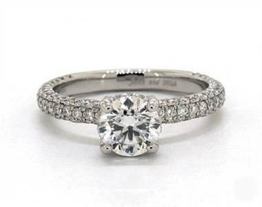 Trio micro pave outlet engagement ring