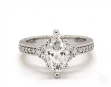 Trio-Side-Stone Pave Engagement Ring in 14K White Gold 2.40mm Width Band (Setting Price) | James Allen