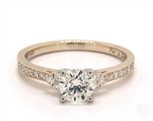 Trio-Side-Stone Pave Engagement Ring in 14K Yellow Gold 2.40mm Width Band (Setting Price) | James Allen