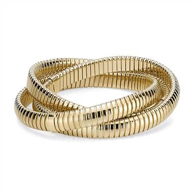 "Triple Interlocking Bracelets in 18k Italian Yellow Gold"